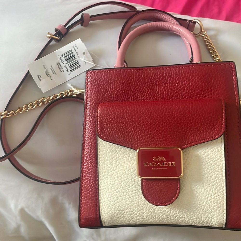 Coach color block crossbody bag